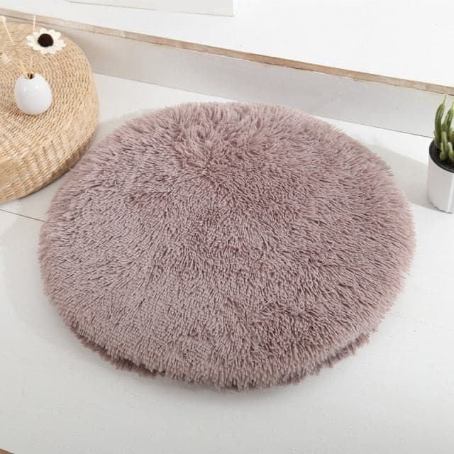 Round Dog Bed Brown Diameter 60 cm