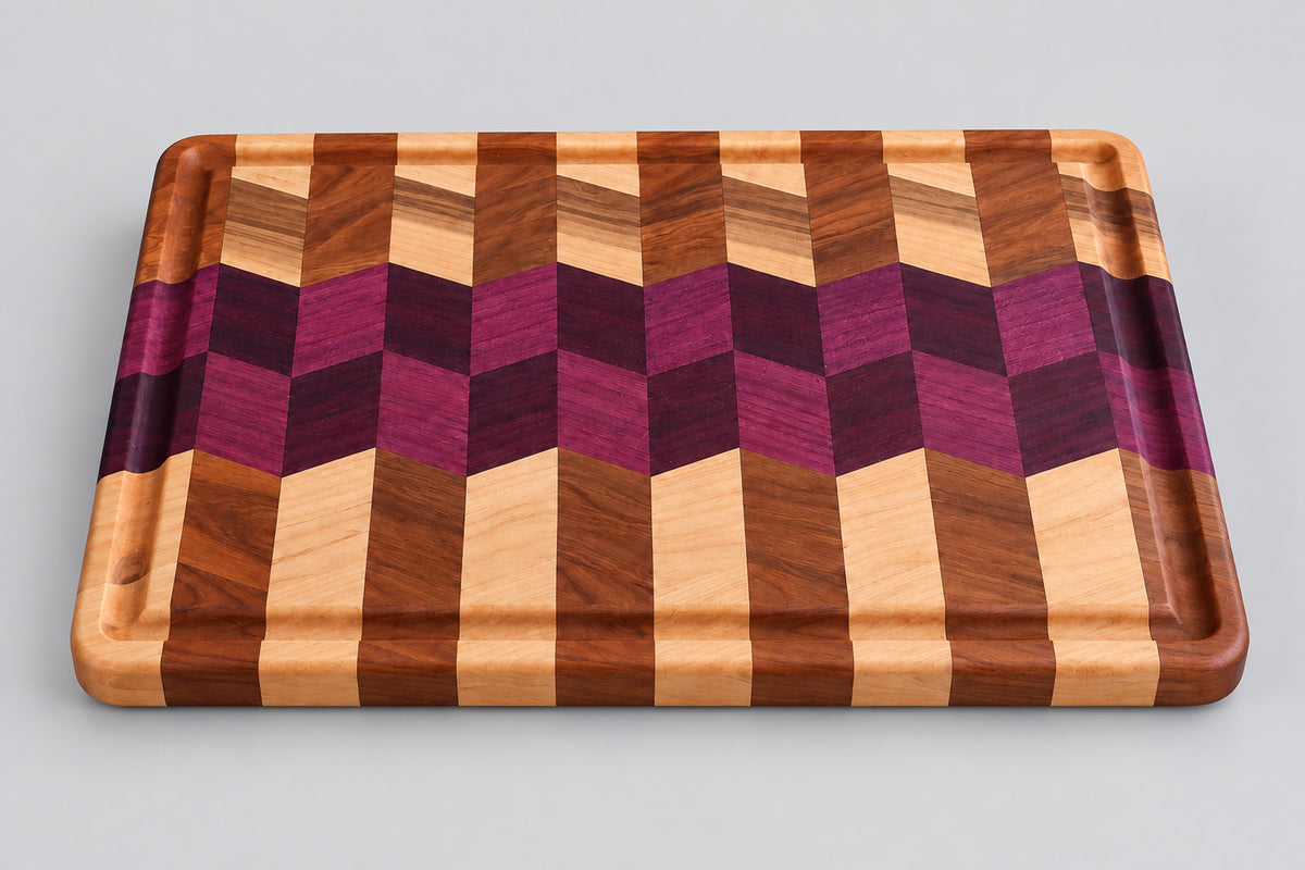 Handcrafted 3D Woven Optical Illusion Cutting Board