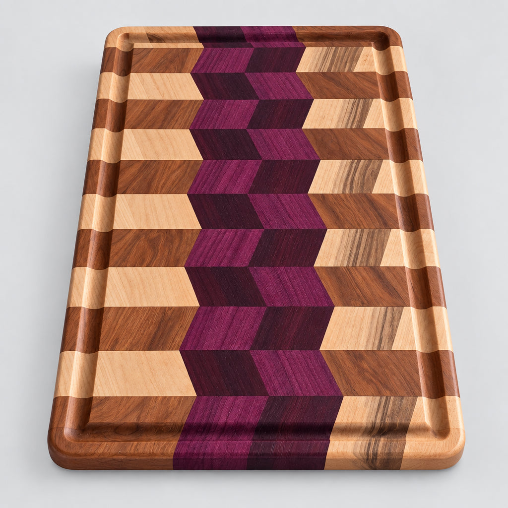 Handcrafted 3D Woven Optical Illusion Cutting Board
