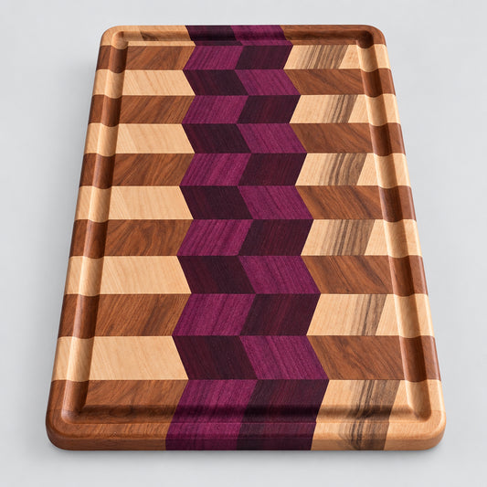 Handcrafted 3D Woven Optical Illusion Cutting Board