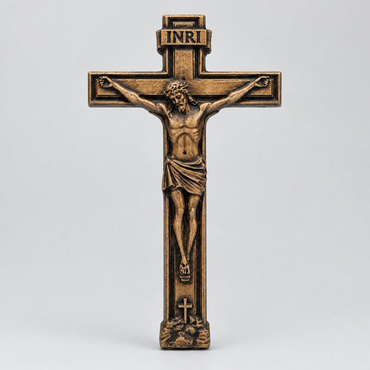 Handcrafted Carved Cherry Crucifix Wall Art