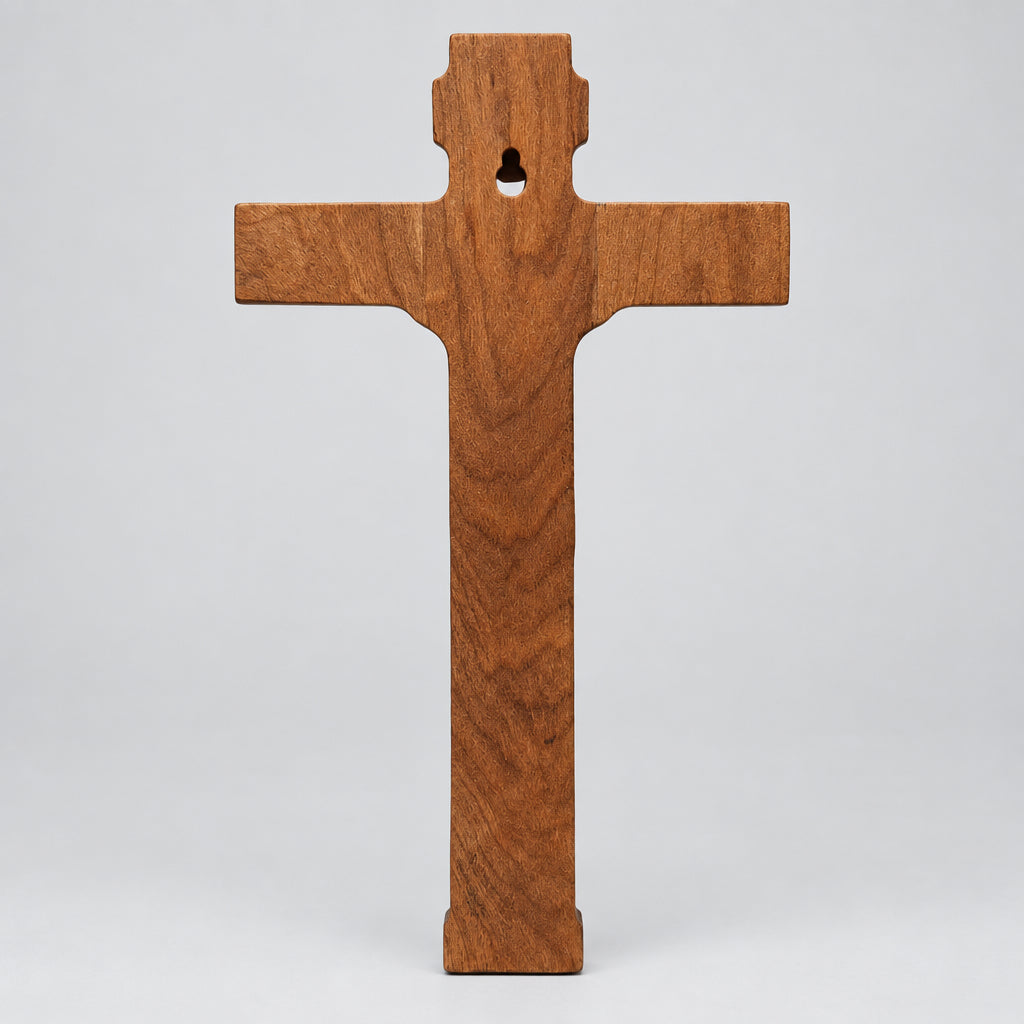 Handcrafted Carved Cherry Crucifix Wall Art