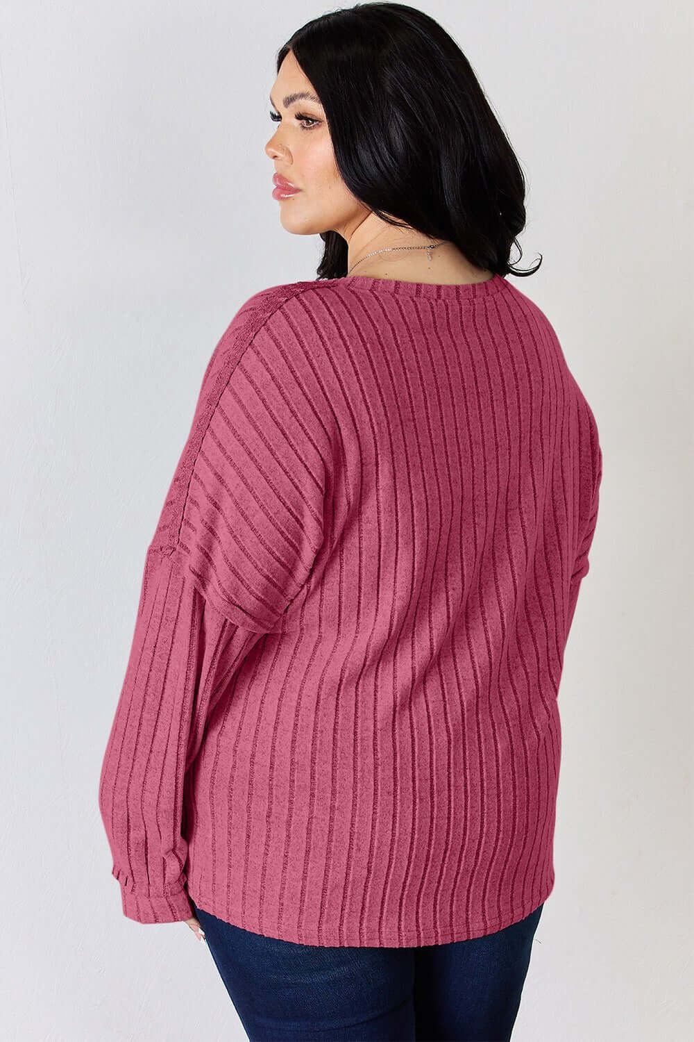 Basic Bae Ribbed Half Button Long Sleeve T for Style