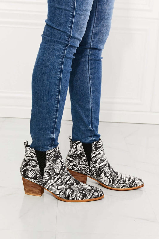 MMShoes Back At It Point Toe Bootie in Snakeskin Snakeskin