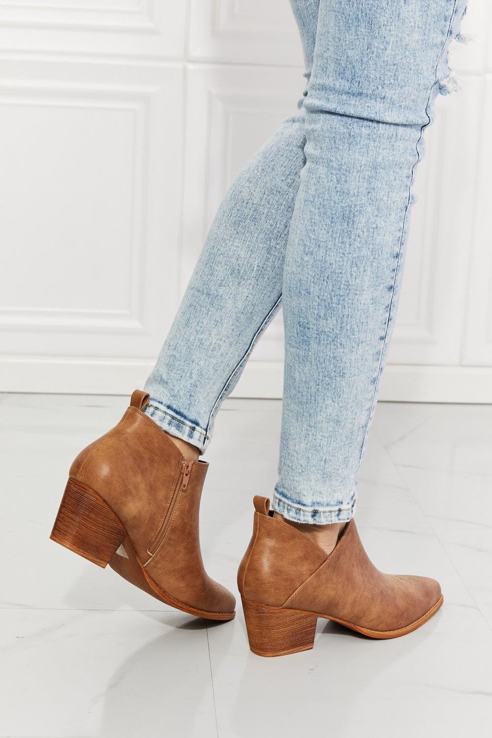 Trust Yourself Caramel Cowboy Bootie - MMShoes at Ferris Deals