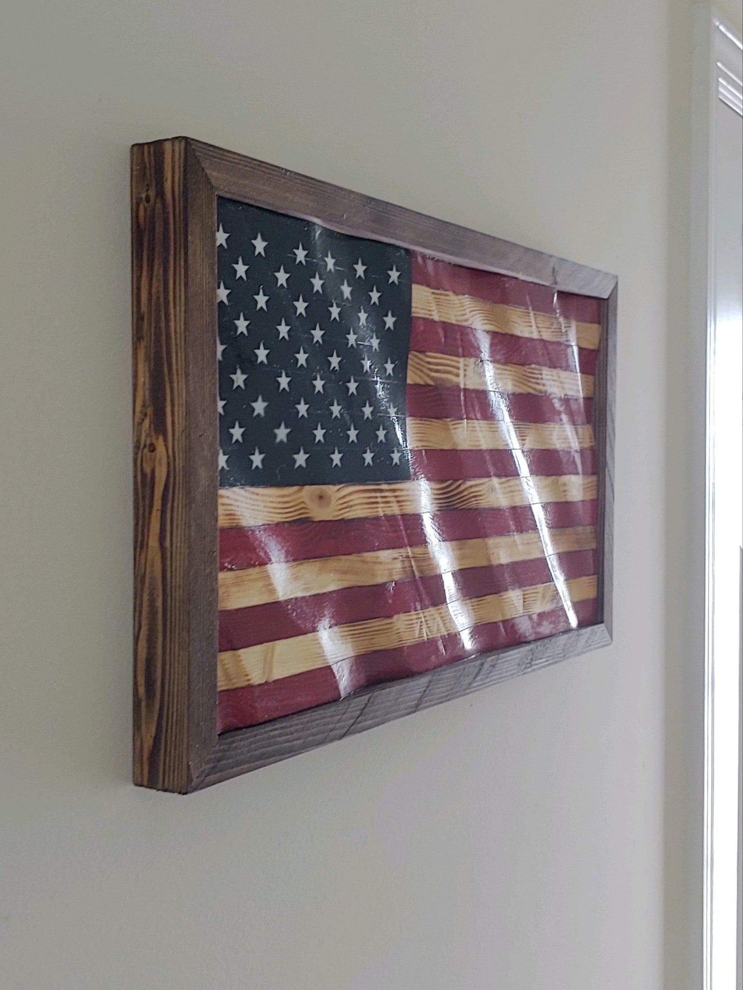 Wooden flag wall hanging