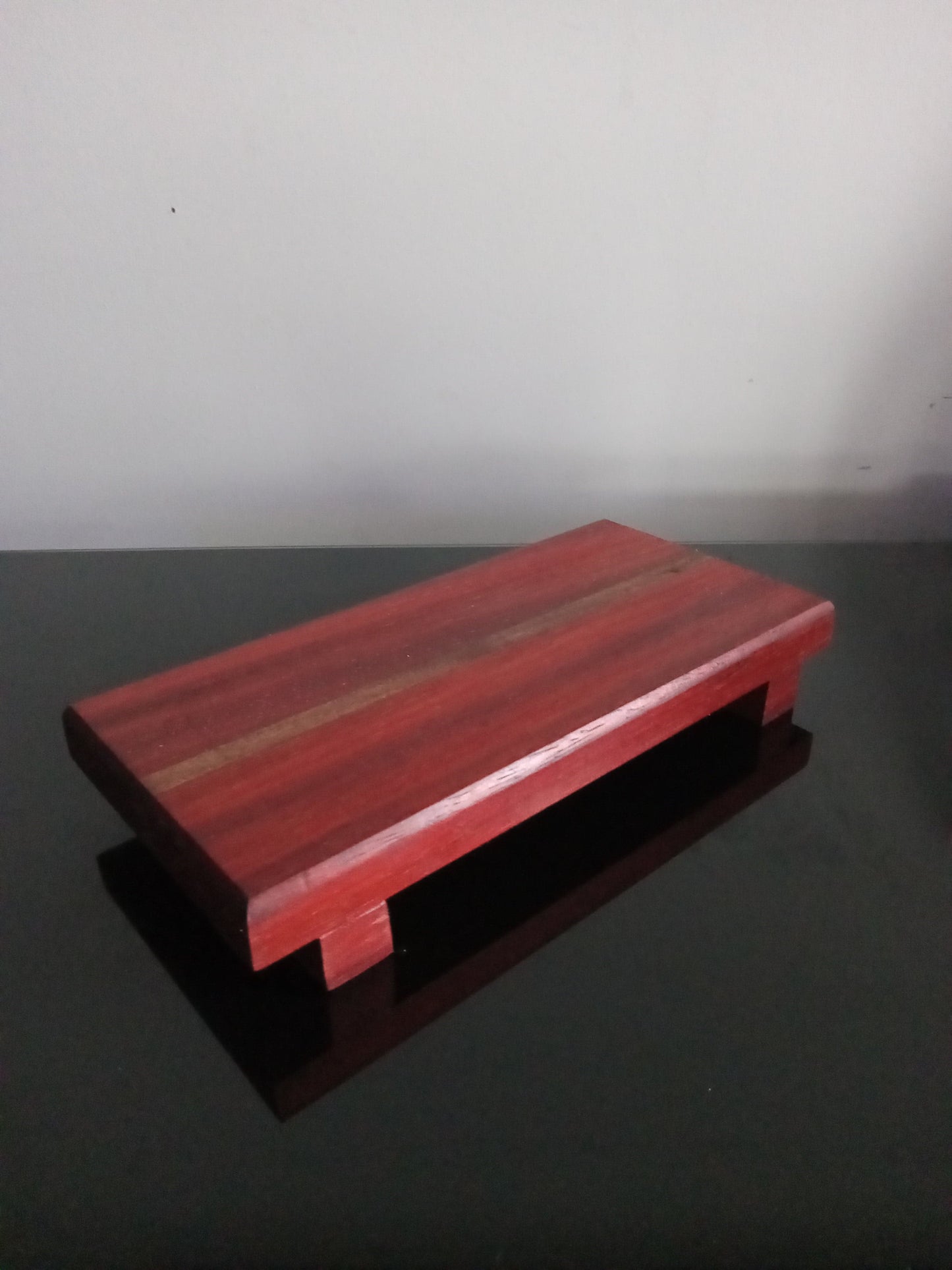 Farmhouse Pedestal Padauk and Maple Inner Legs