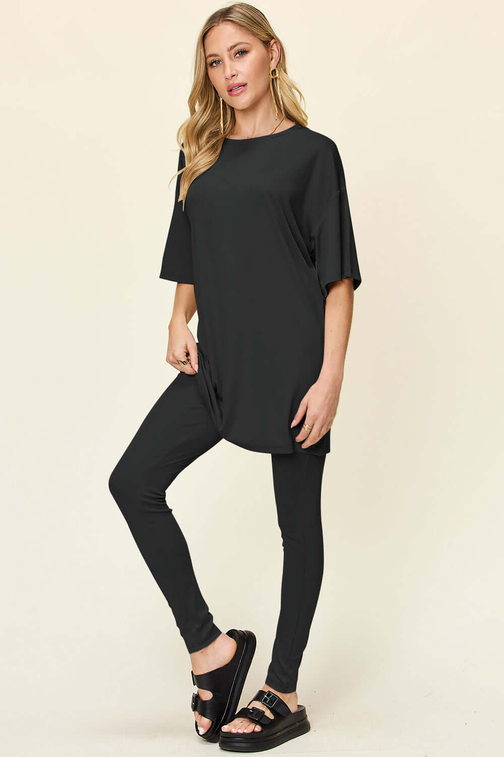 Full Size T-Shirt Leggings Set - Stylish Comfort Wear