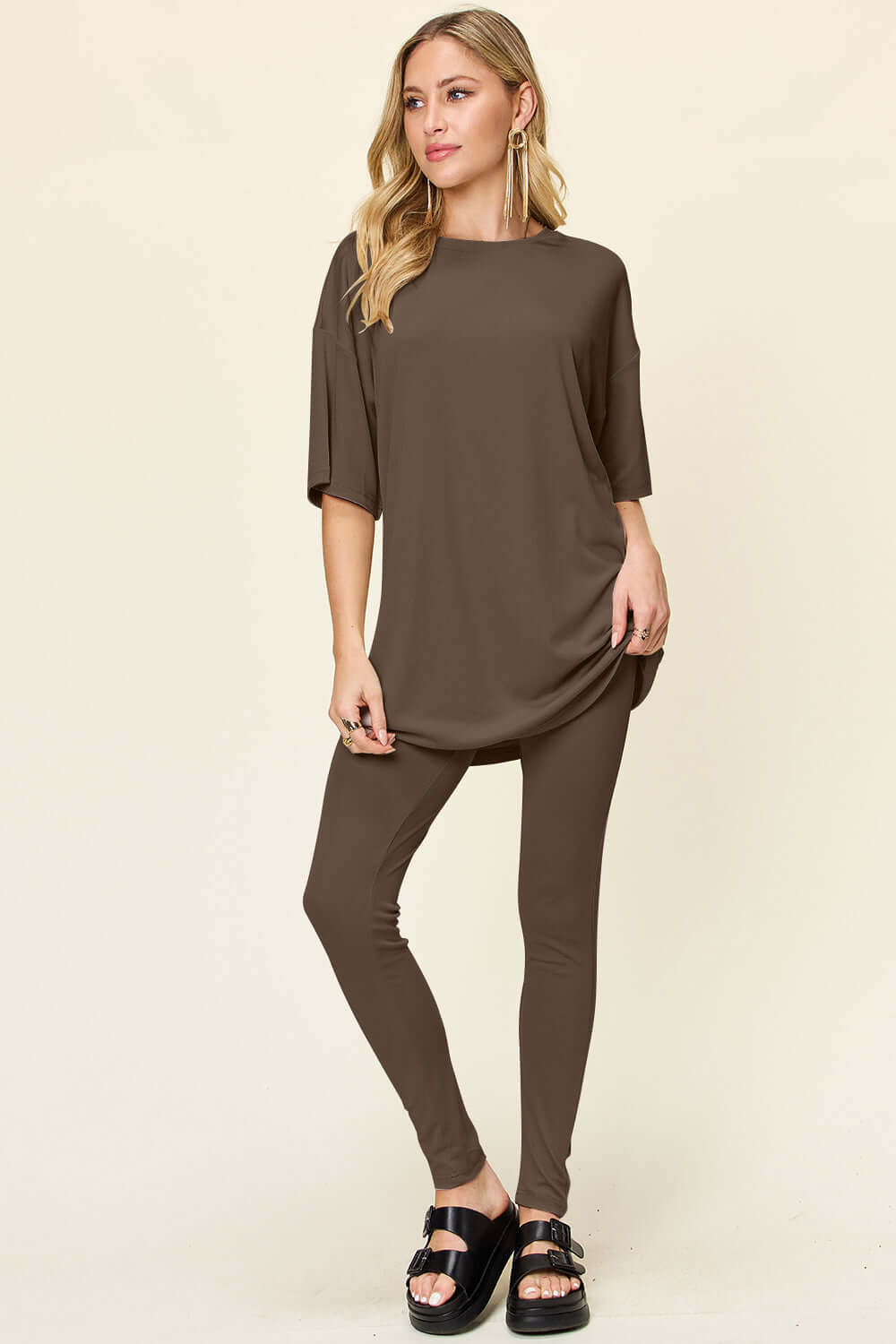 Full Size T-Shirt Leggings Set - Stylish Comfort Wear