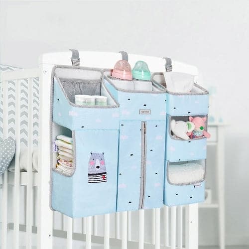 Baby Diaper Caddy with Dividers Blue