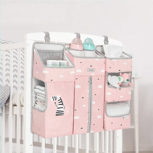 Baby Diaper Caddy with Dividers Pink