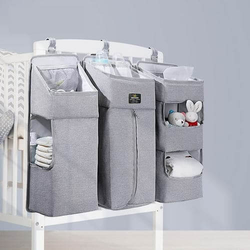 Baby Diaper Caddy with Dividers Grey