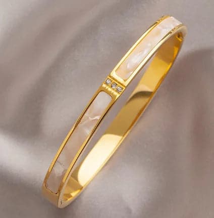 Waterproof Bracelets & Bangles Double W Gold 58-60mm