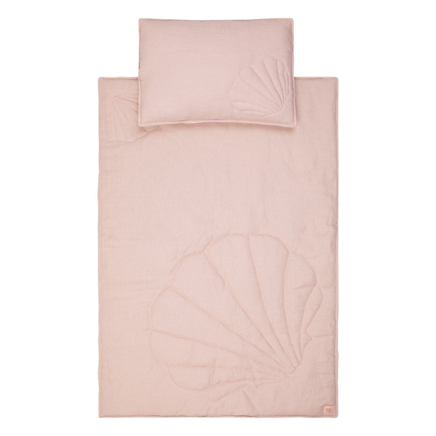 Linen shell child cover set "Powder pink"