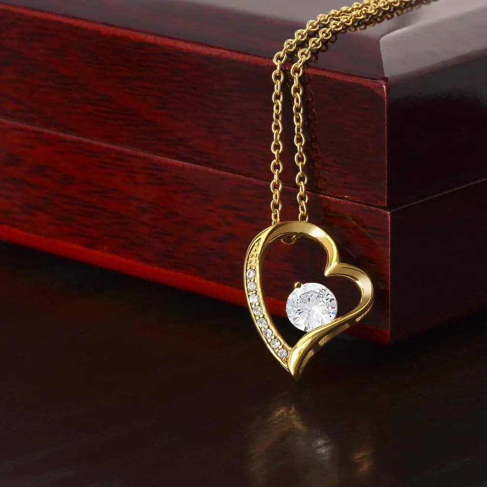 Forever Love Necklace Gold Luxury Box 18k Yellow Gold