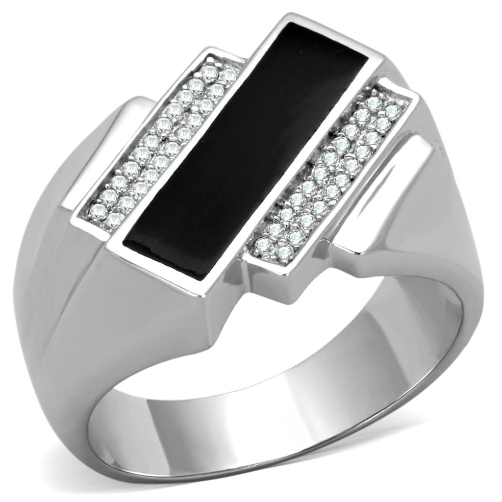 TS218 Rhodium 925 Sterling Silver Ring with AAA CZ - Ferris Deals