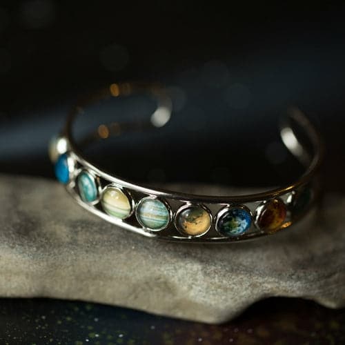 Solar System Silver Bangle Bracelet Silver