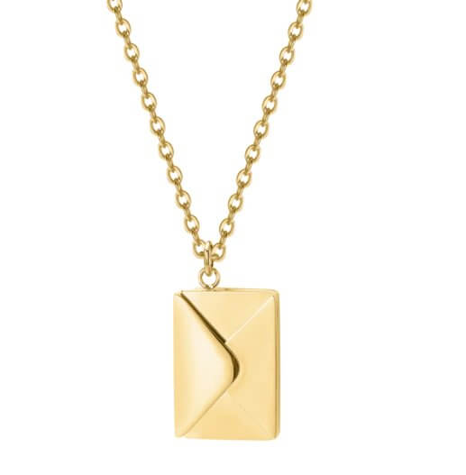 Love Letter Envelope Necklace Gold Color