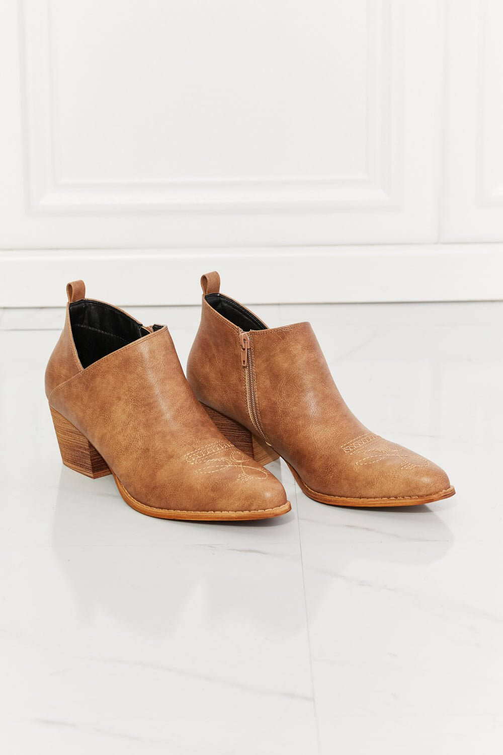 Trust Yourself Caramel Cowboy Bootie - MMShoes at Ferris Deals