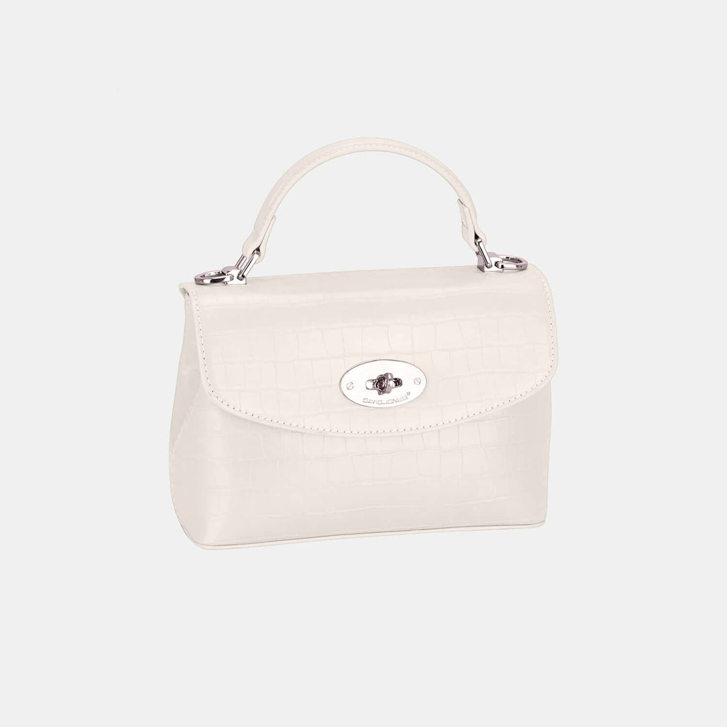 Stylish David Jones Texture PU Leather Handbag - Ferris Deals Creamy White One Size