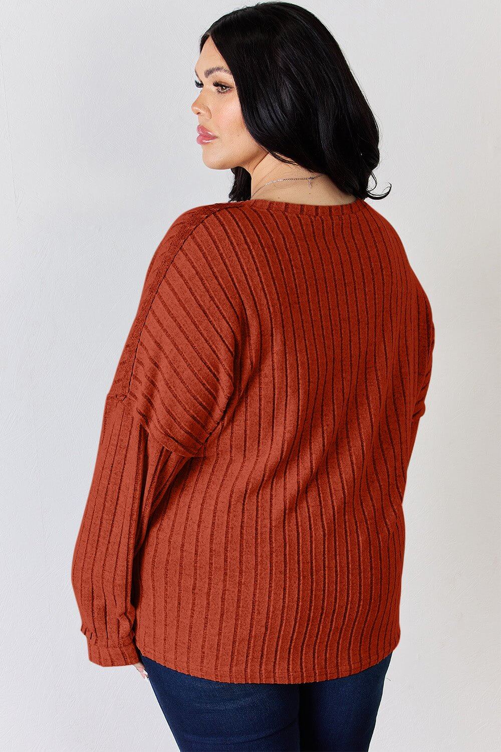 Basic Bae Ribbed Half Button Long Sleeve T for Style