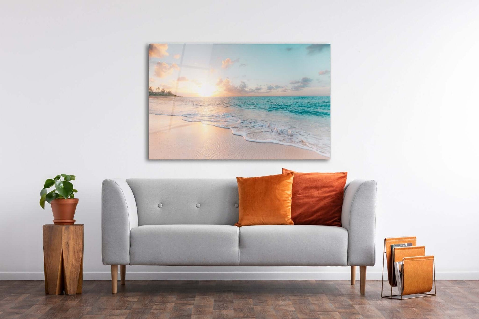 Glass Wall Art -Sea & Waves (18x28 inches - 46x72cm)