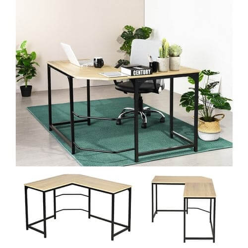 L Shaped Computer Desk PC Laptop Table Wood Workstation Furniture