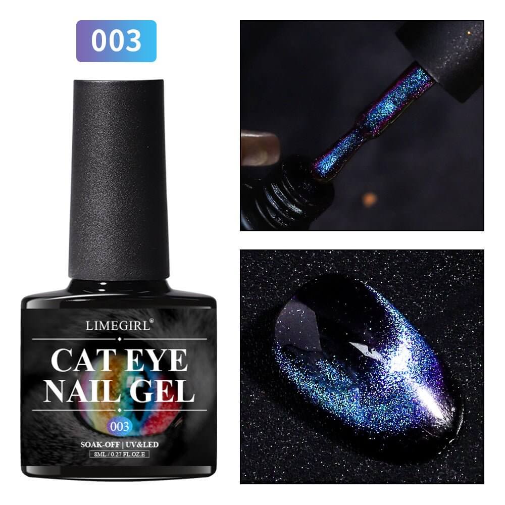 8-Color Cat Eye Gel Nail Polish Set with Magnetic Wand