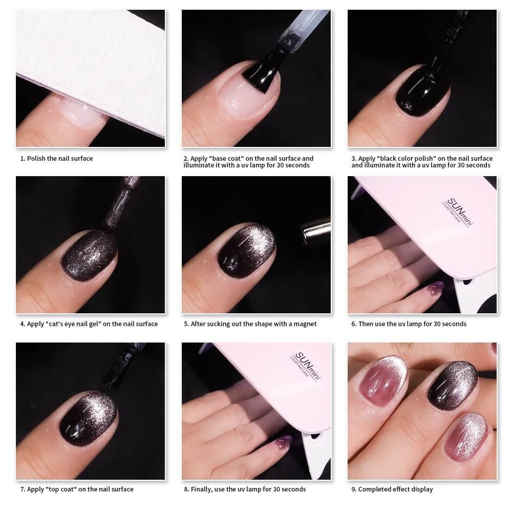 8-Color Cat Eye Gel Nail Polish Set with Magnetic Wand