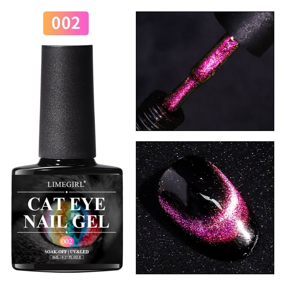 8-Color Cat Eye Gel Nail Polish Set with Magnetic Wand