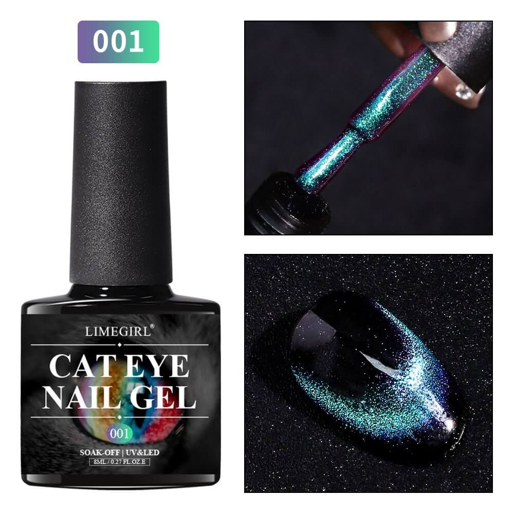 8-Color Cat Eye Gel Nail Polish Set with Magnetic Wand