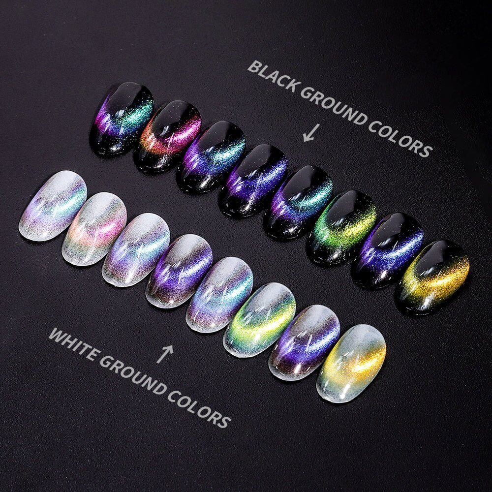 8-Color Cat Eye Gel Nail Polish Set with Magnetic Wand