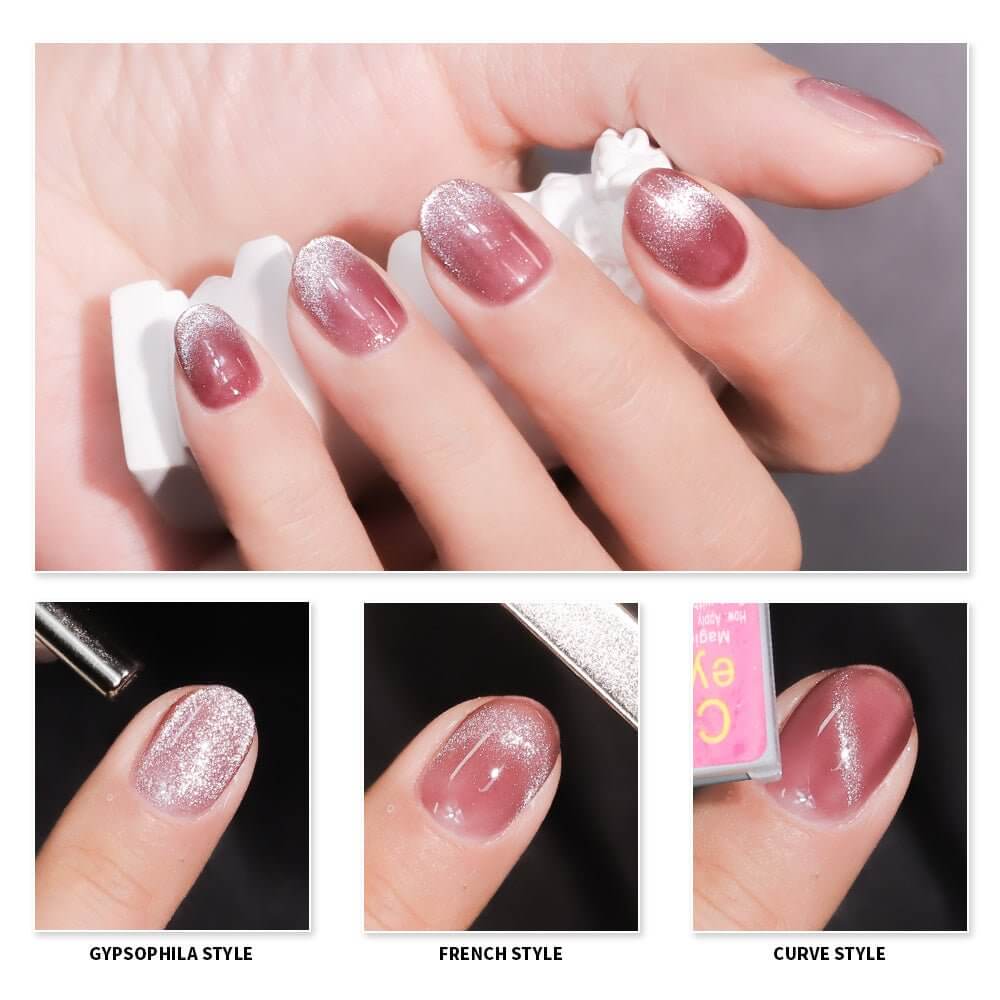 8-Color Cat Eye Gel Nail Polish Set with Magnetic Wand