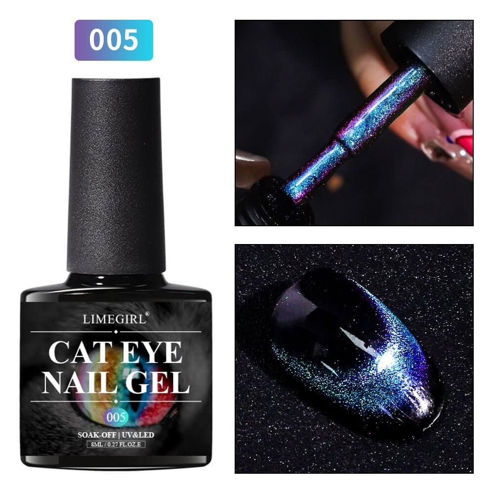 8-Color Cat Eye Gel Nail Polish Set with Magnetic Wand