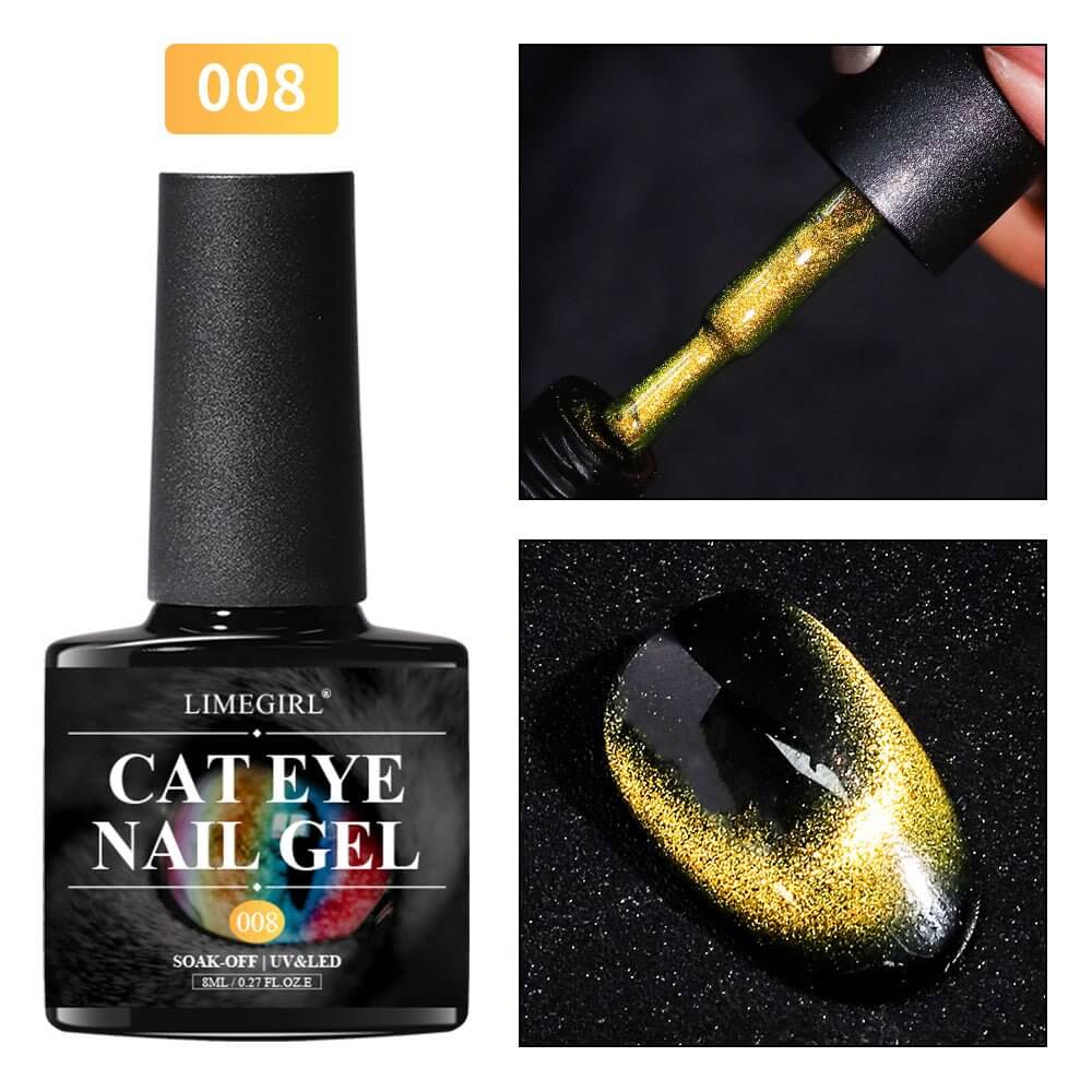 8-Color Cat Eye Gel Nail Polish Set with Magnetic Wand