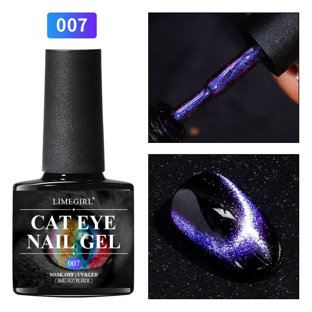 8-Color Cat Eye Gel Nail Polish Set with Magnetic Wand