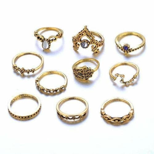 Vintage Stackable Ring Set Gold