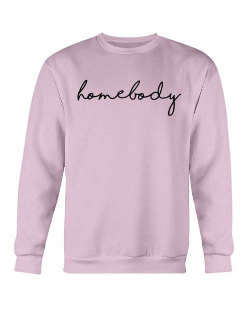 Homebody Sweatshirt Light Pink Gildan Crewneck Sweatshirt