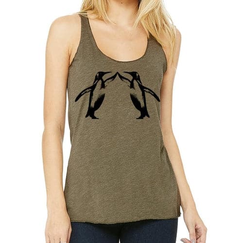 Penguin high five racerback olive