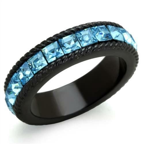 TK1867 - IP Black(Ion Plating) Stainless Steel Ring with Top Grade 6