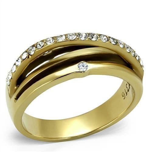 TK2611 - IP Gold(Ion Plating) Stainless Steel Ring with Top Grade 9